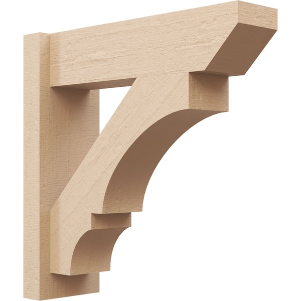 Ekena Millwork 6-in W x 20-in D x 20-in H Balboa Slat Rough Cedar Woodgrain TimberThane Outlooker, Primed Tan OUTUR060X20X20BOA24RCPR - main